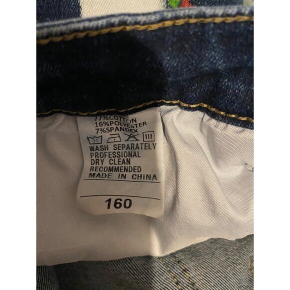 Women's Paint Splattered High Rise Denim Blue Jeans High-Rise Size 28" X 28" - Picture 11 of 12